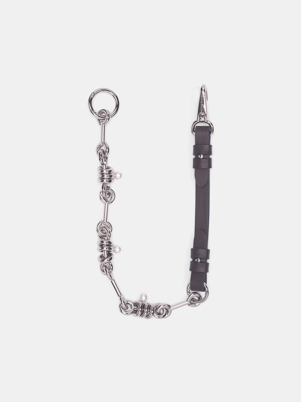 Leather & Pearl Wallet Chain (WALLET-CHAIN-10-M-0900-PALLADI)