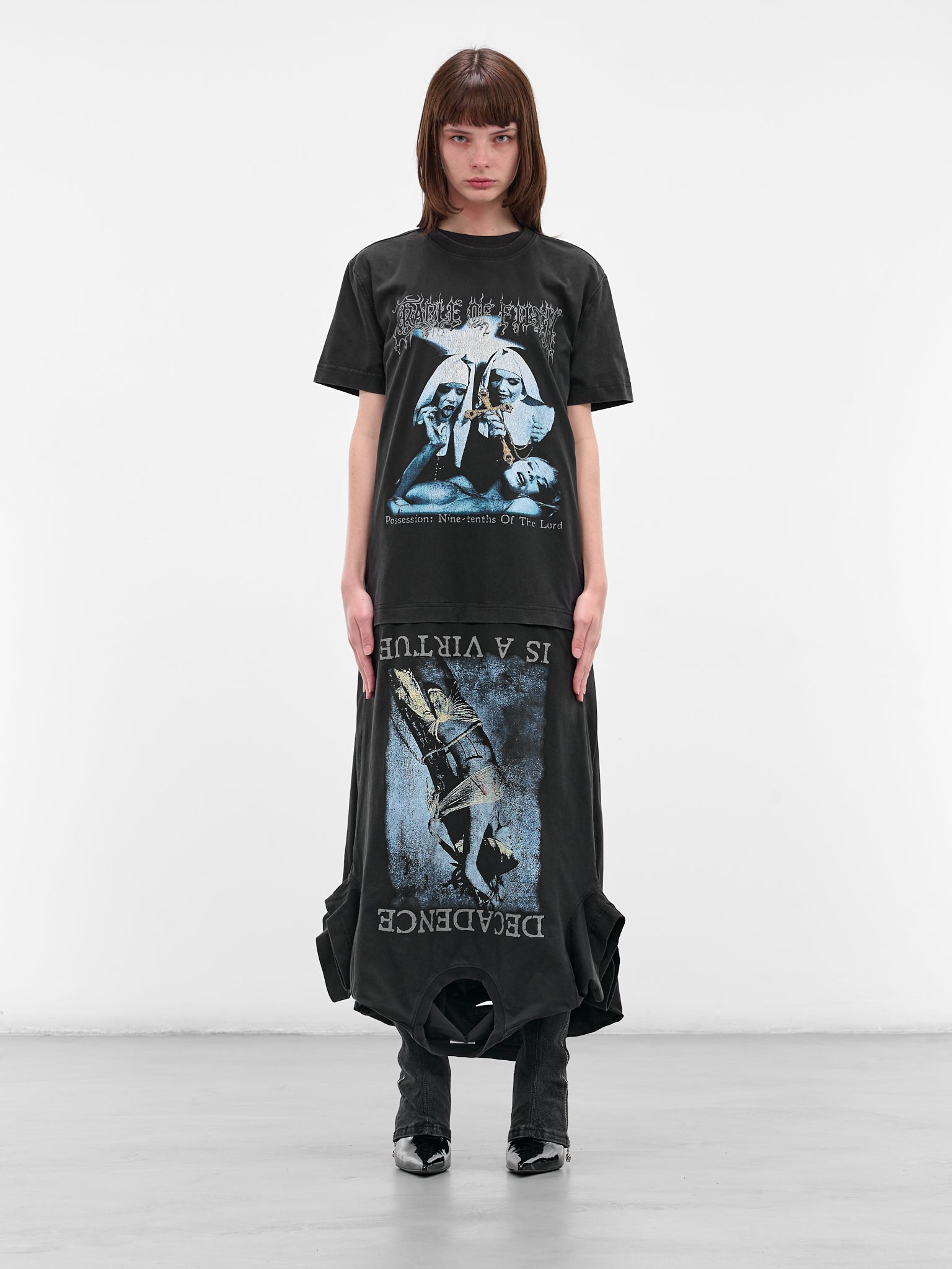 Black COF Multi-Shirt Maxi Dress (WCF76DR995B-WASHED-BLACK)