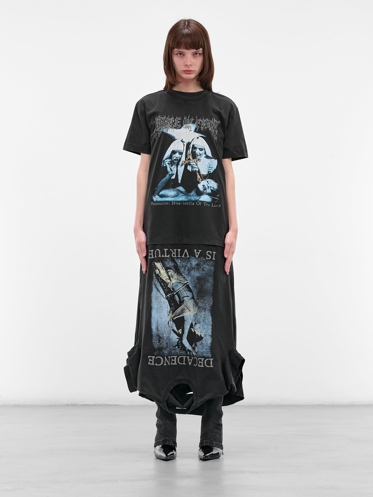 Black COF Multi-Shirt Maxi Dress (WCF76DR995B-WASHED-BLACK)