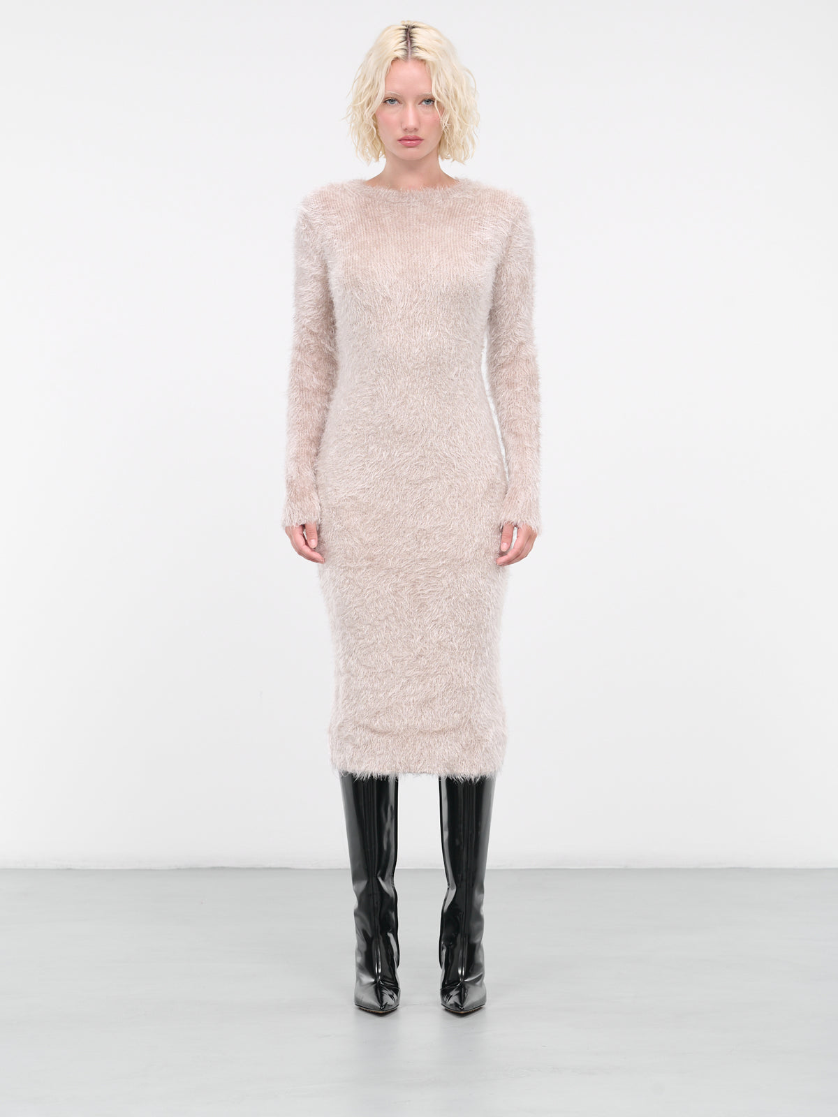 Puffy Knit Dress (WDR020-CKNI0031-WH50-WHITE-MUL)