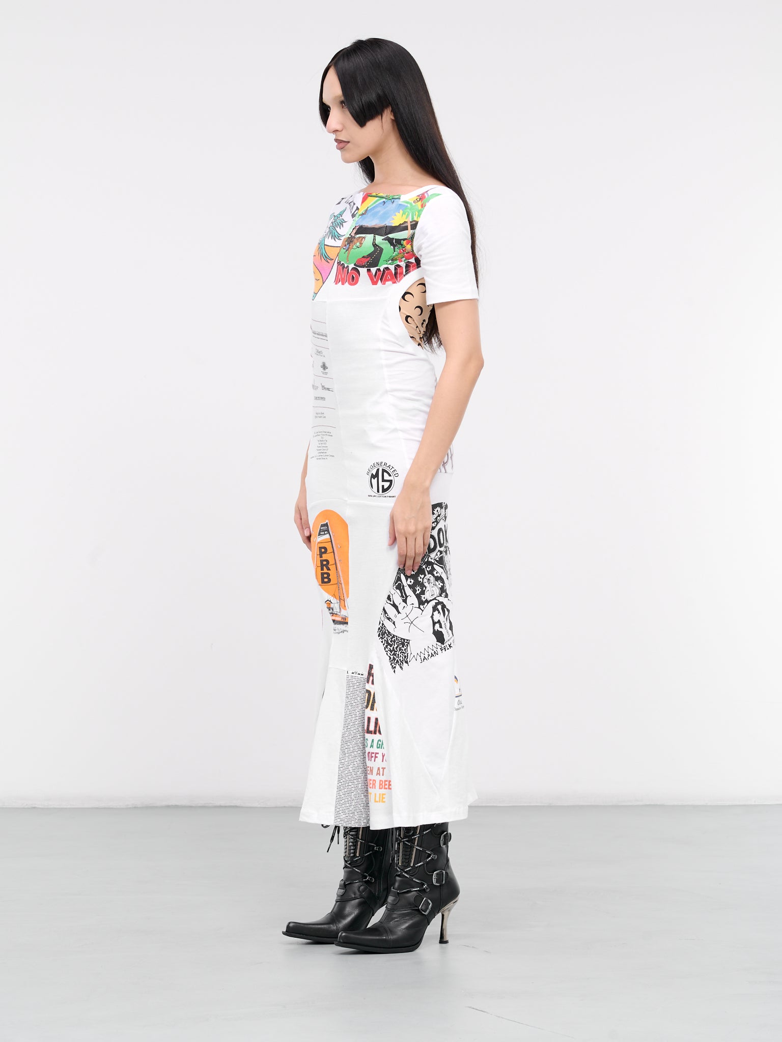 Regenerated Graphic Tee Dress (WDR229-UJER0003-WHITE)