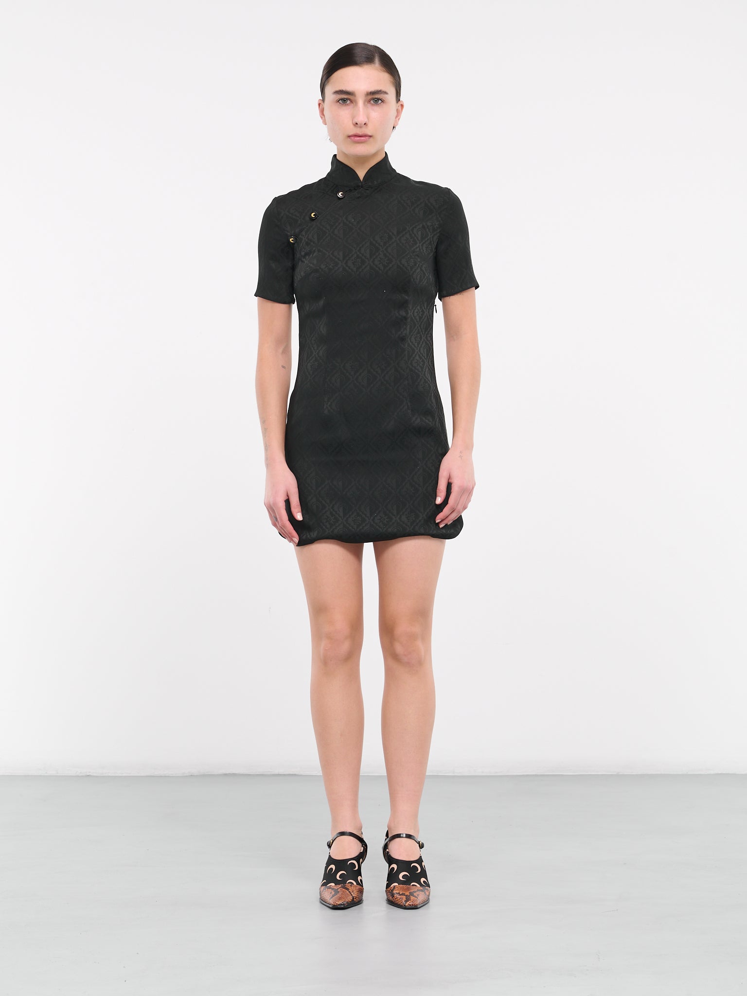 marine serre black dress Recycled Nylon Long Dress Marine Serre
