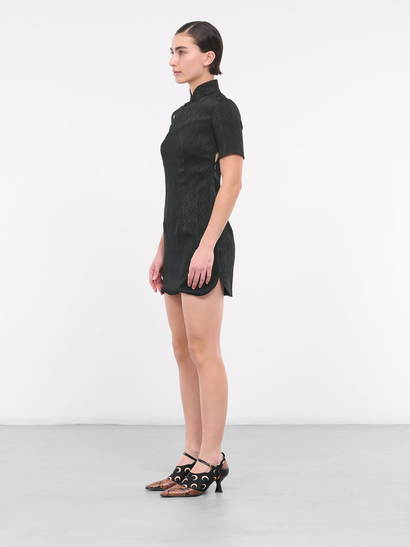 Jacquard Viscose Mini Dress (WDR256-CWOV0023-BLACK)