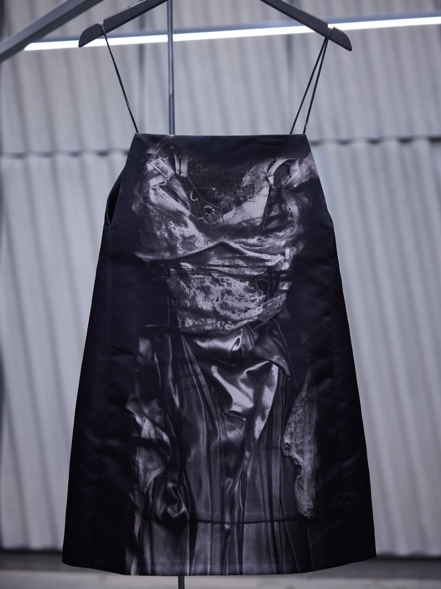 Black Compact Print Slip Dress (WDRESS124-S25-F468-BLACK)