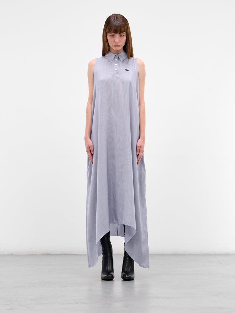 Gray Silk Polo Maxi Dress (WE76DR379N-BLUE)