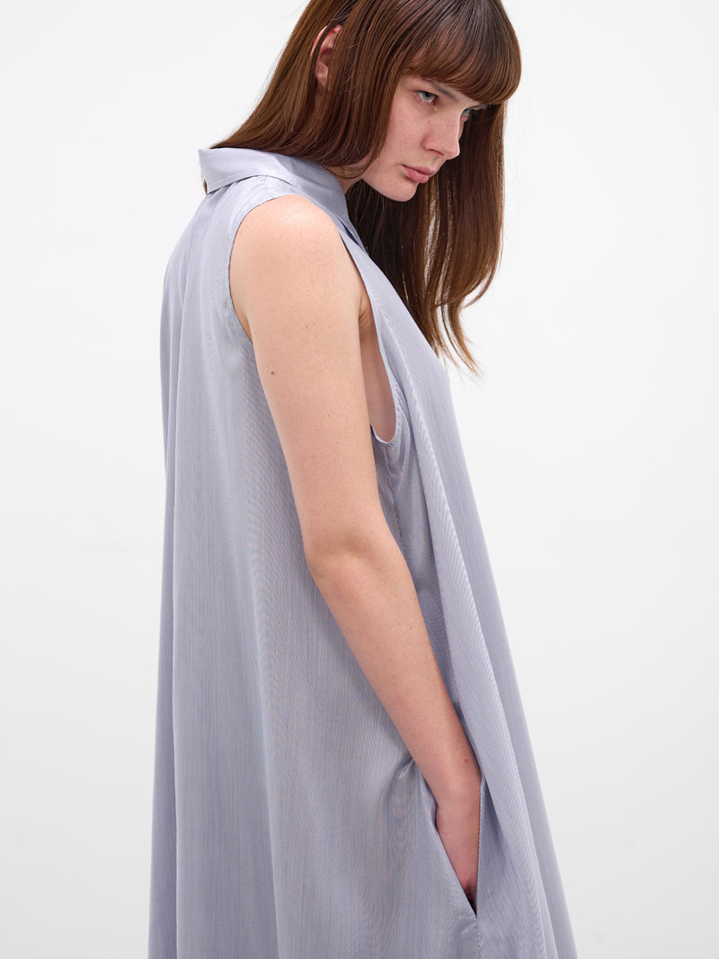 Gray Silk Polo Maxi Dress (WE76DR379N-BLUE)