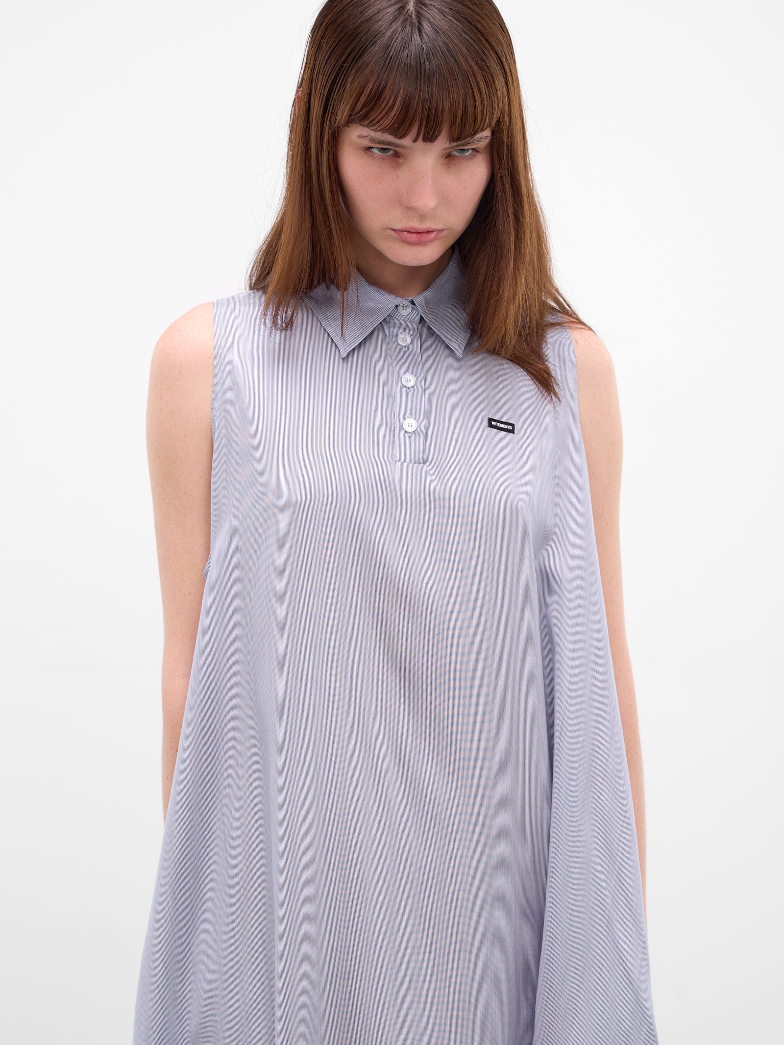 Gray Silk Polo Maxi Dress (WE76DR379N-BLUE)