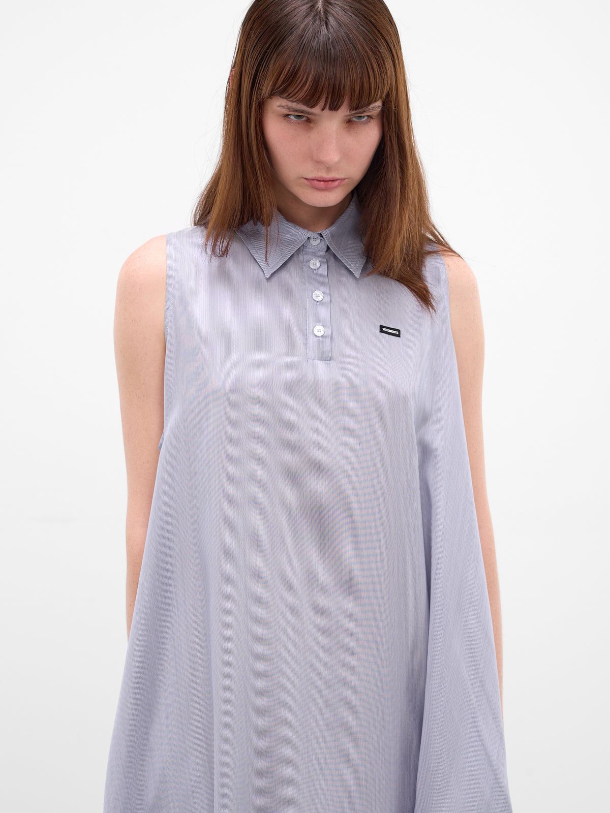 Gray Silk Polo Maxi Dress (WE76DR379N-BLUE)