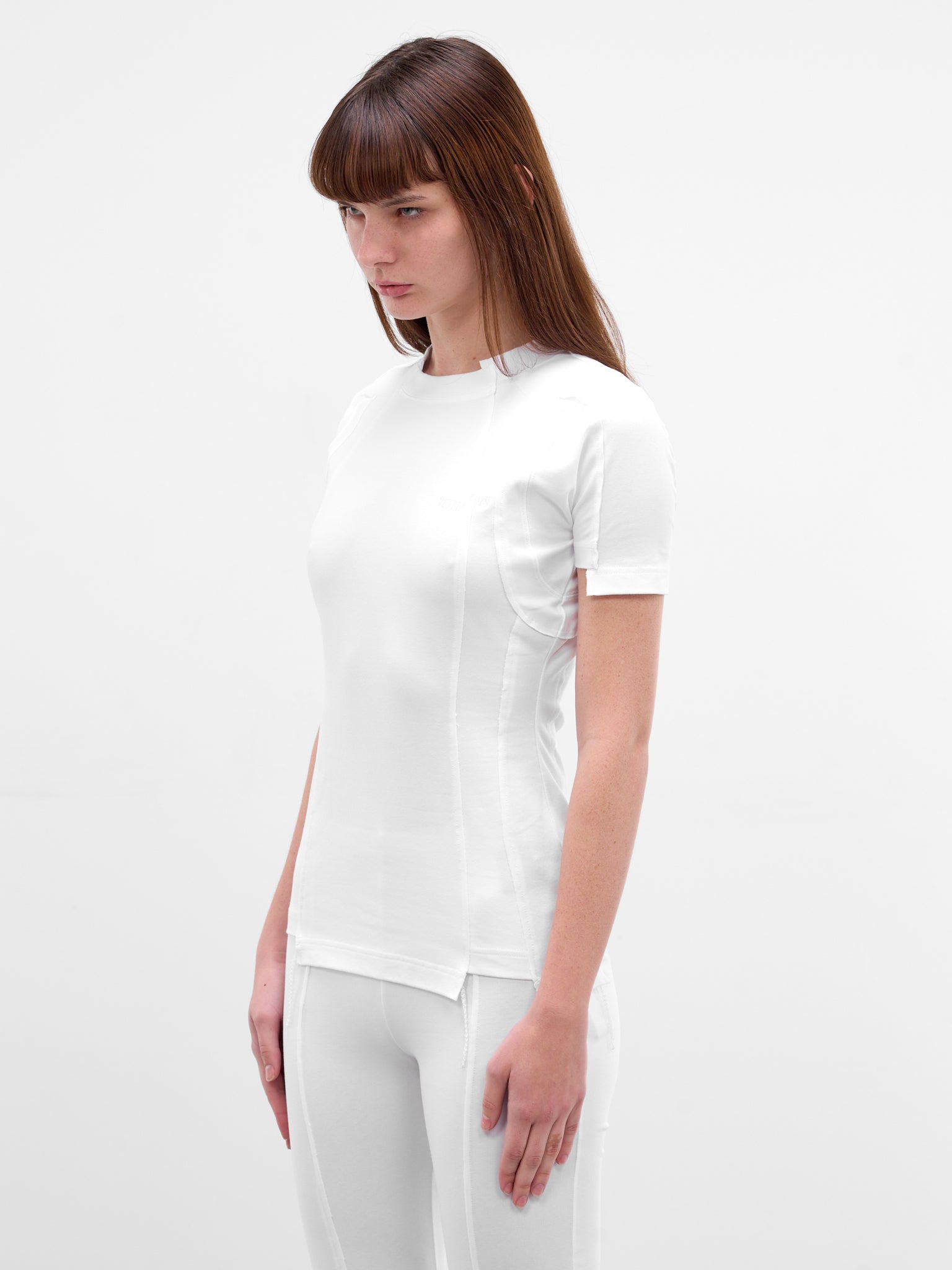 White Deconstructed Cut-Up Cotton Tee (WE76TR514W-WHITE)