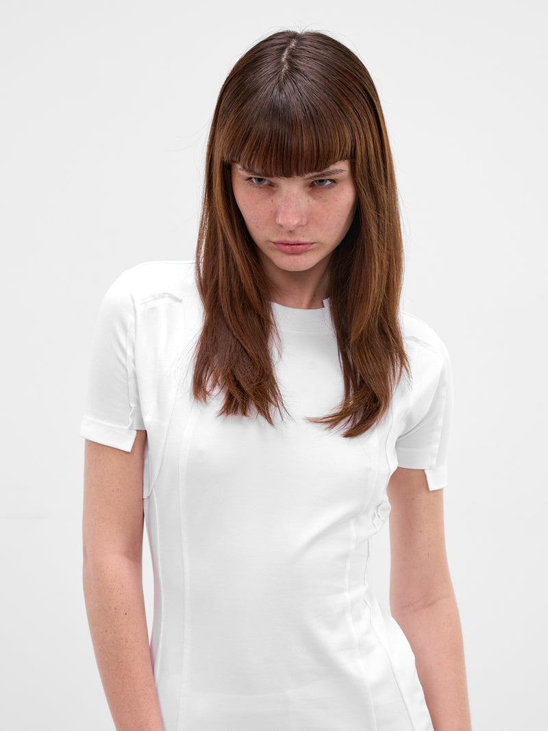 White Deconstructed Cut-Up Cotton Tee (WE76TR514W-WHITE)