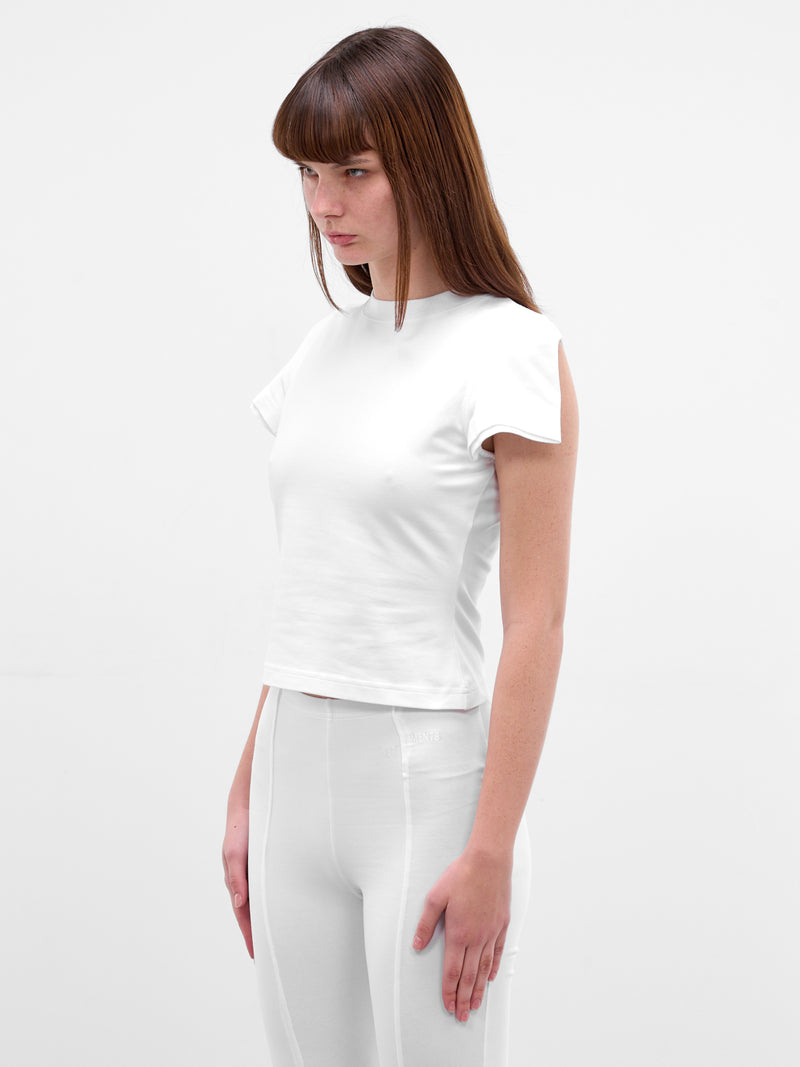 White Trompe L'oeil Sleeves Tank (WE76TR524W-WHITE)