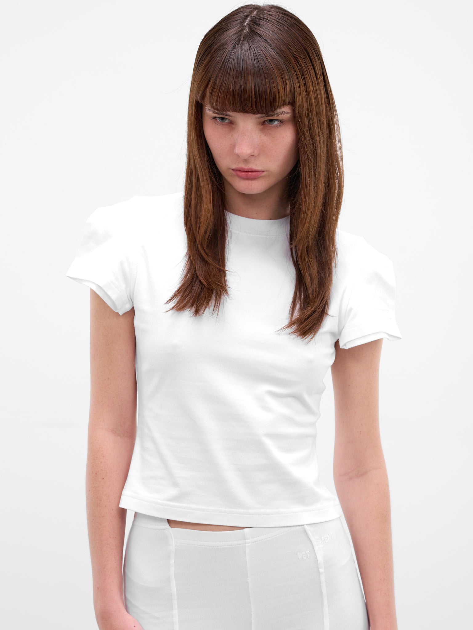 White Trompe L'oeil Sleeves Tank (WE76TR524W-WHITE)