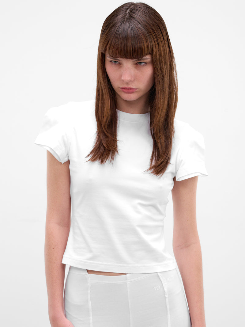 White Trompe L'oeil Sleeves Tank (WE76TR524W-WHITE)