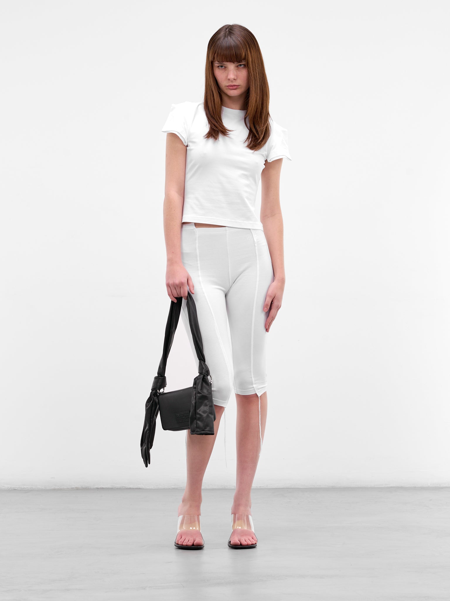 White Trompe L'oeil Sleeves Tank (WE76TR524W-WHITE)