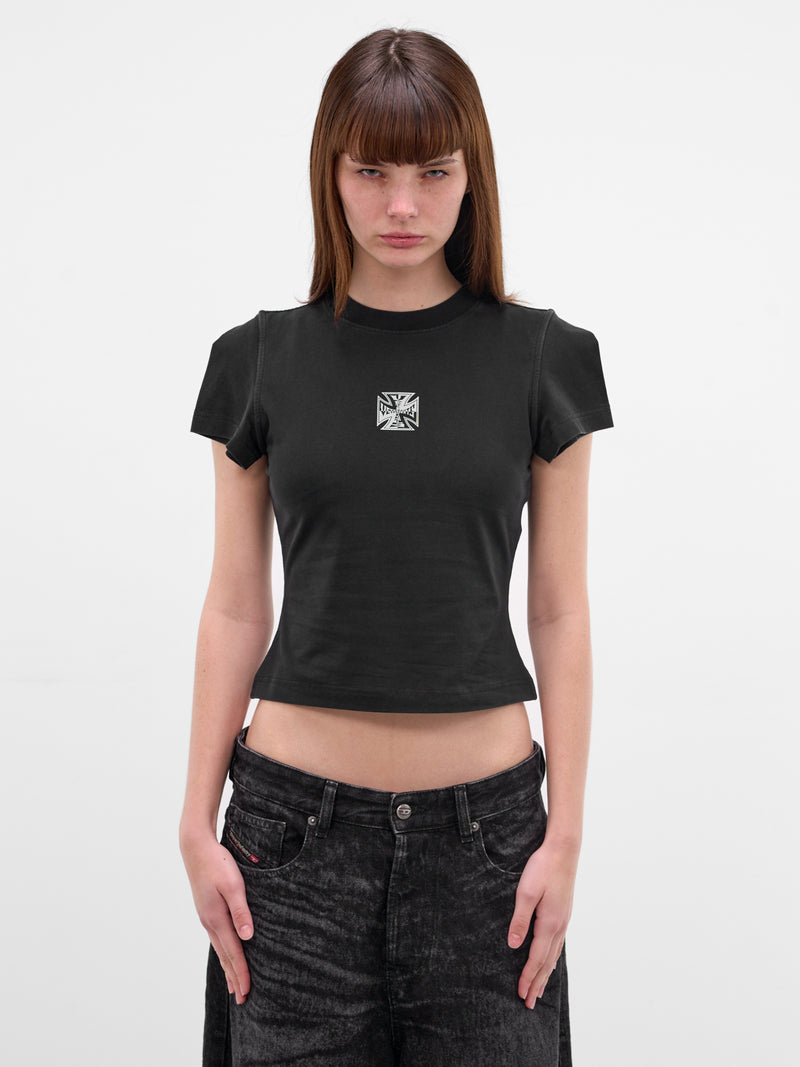 Black Trompe L'oeil Sleeves Tank (WE76TR527B-BLACK)