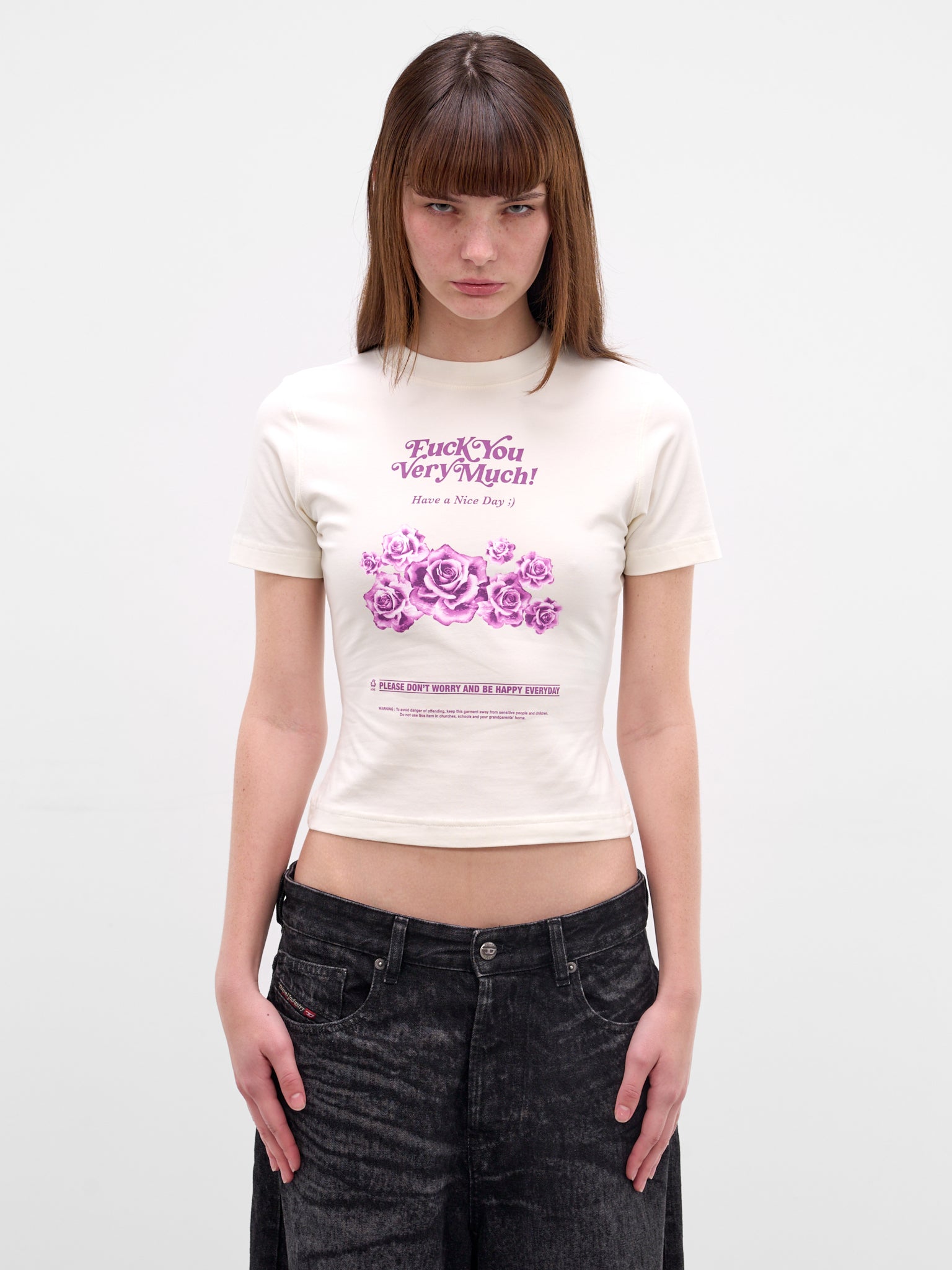 White 'Fuck You Very Much' Tee (WE76TR562V-VANILLA)