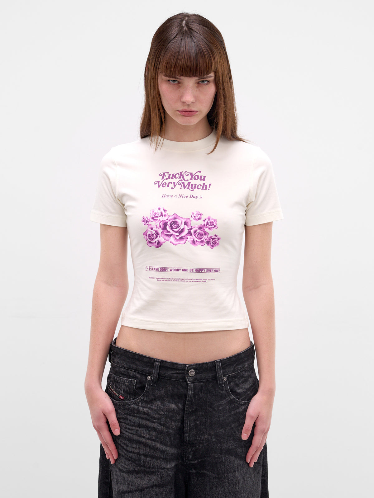 White 'Fuck You Very Much' Tee (WE76TR562V-VANILLA)