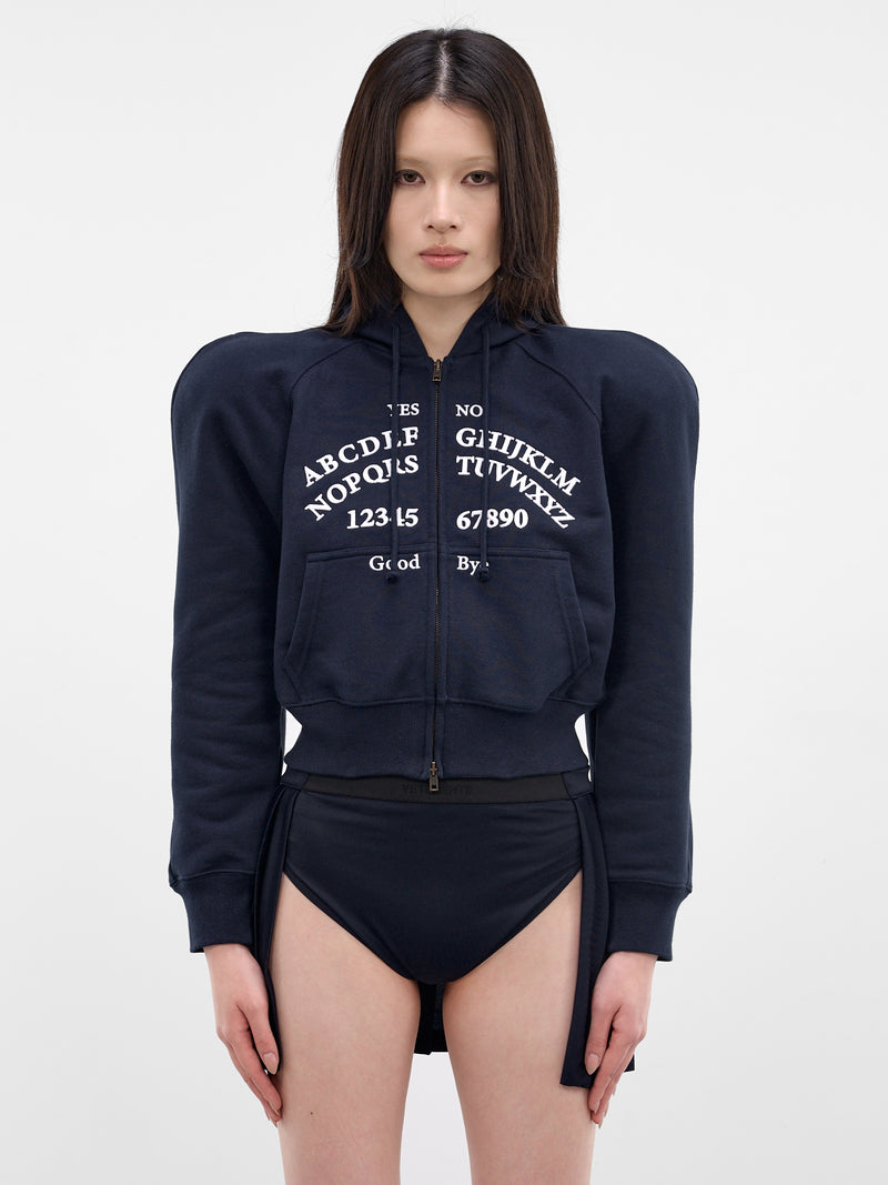 Navy Ouija Round Shoulders Hoodie (WE76ZU496N-NAVY)