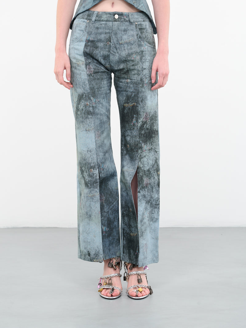 Distressed Split Pants (WEI04P001-BLUE)