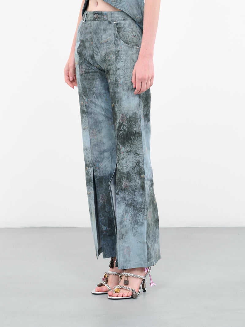 Distressed Split Pants (WEI04P001-BLUE)