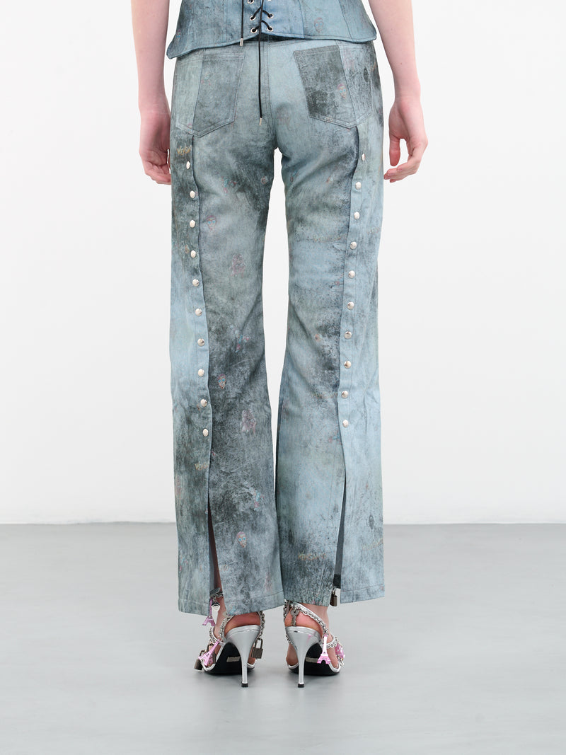 Distressed Split Pants (WEI04P001-BLUE)