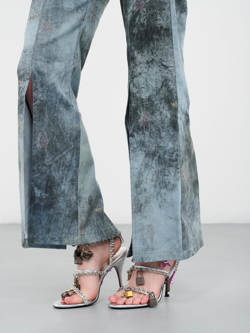 Distressed Split Pants (WEI04P001-BLUE)