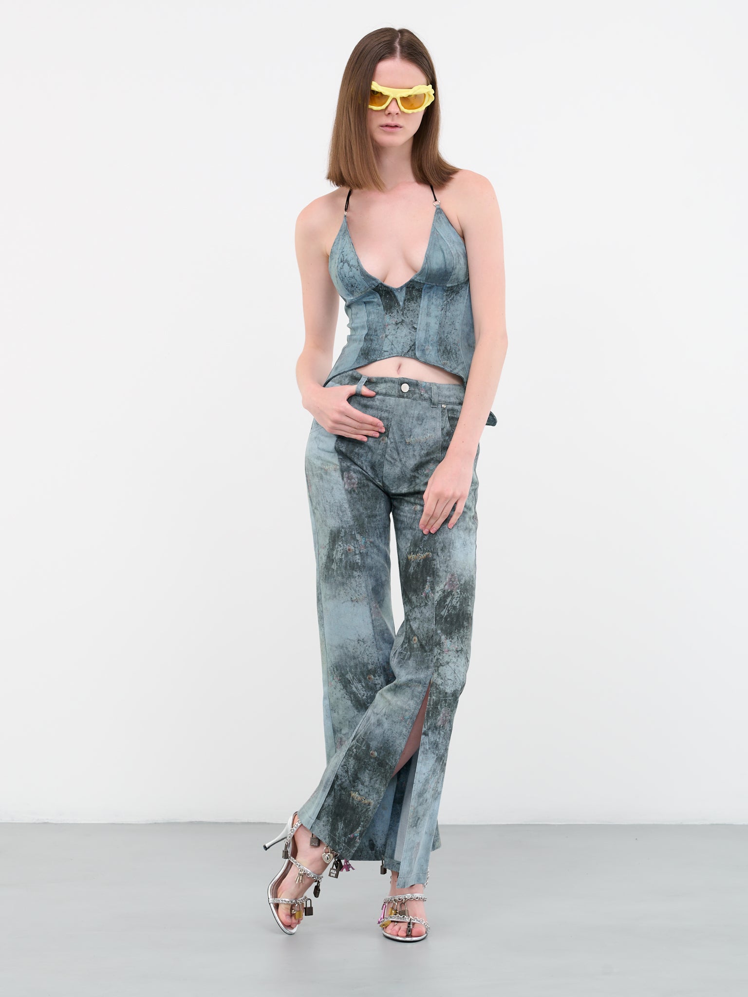 Distressed Split Pants (WEI04P001-BLUE)