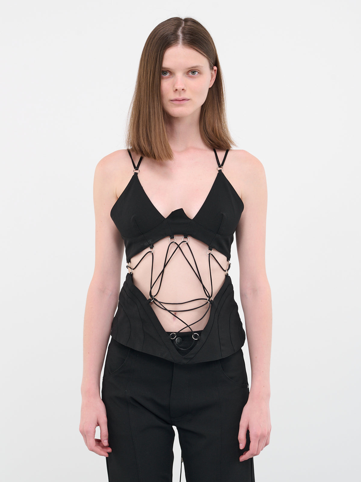 Cut-Out Lacing Top (WEI04T008-BLACK)