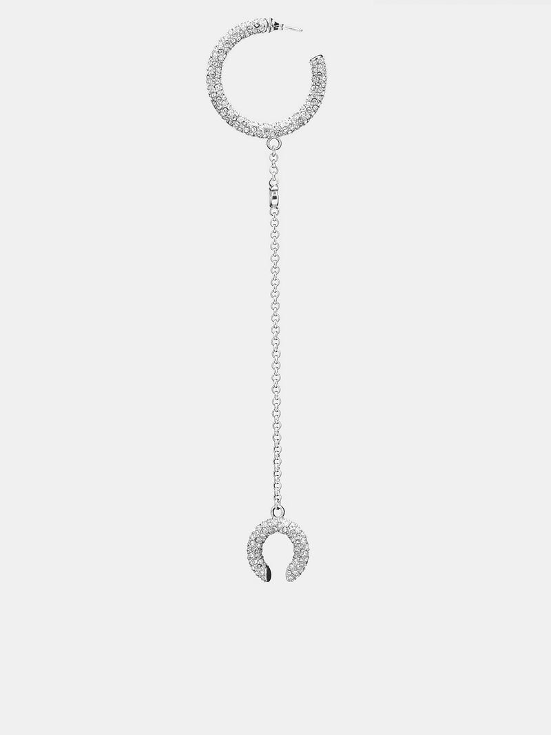 Rhinestone Creole Earring (WEP8S1-W1111-87655-SILVER-PALL)