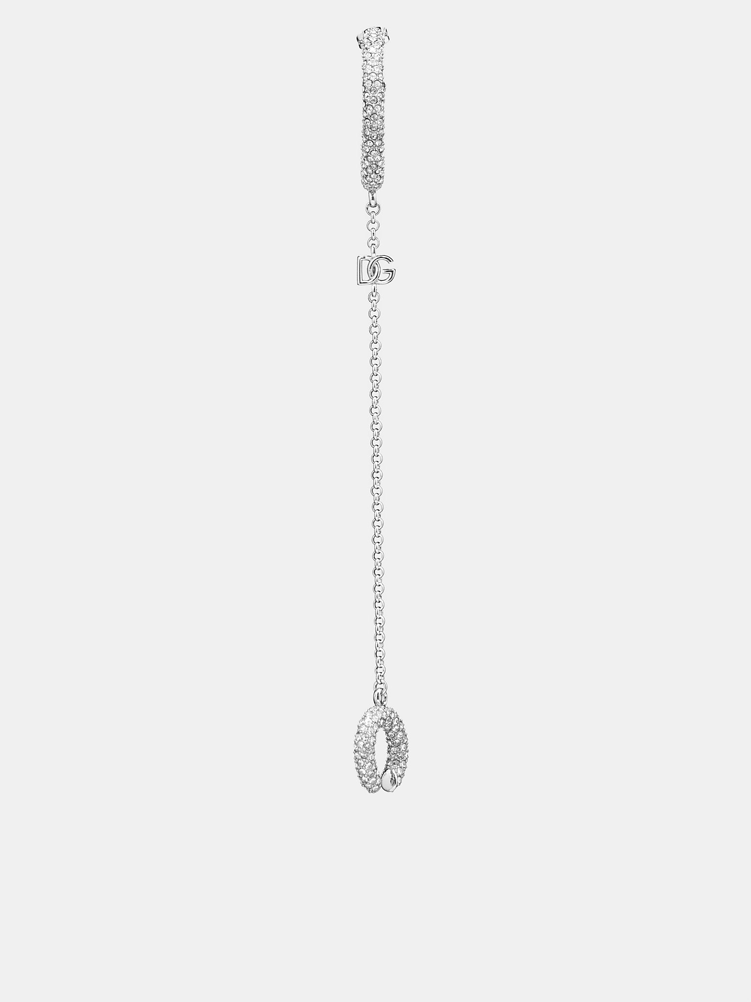 Rhinestone Creole Earring (WEP8S1-W1111-87655-SILVER-PALL)