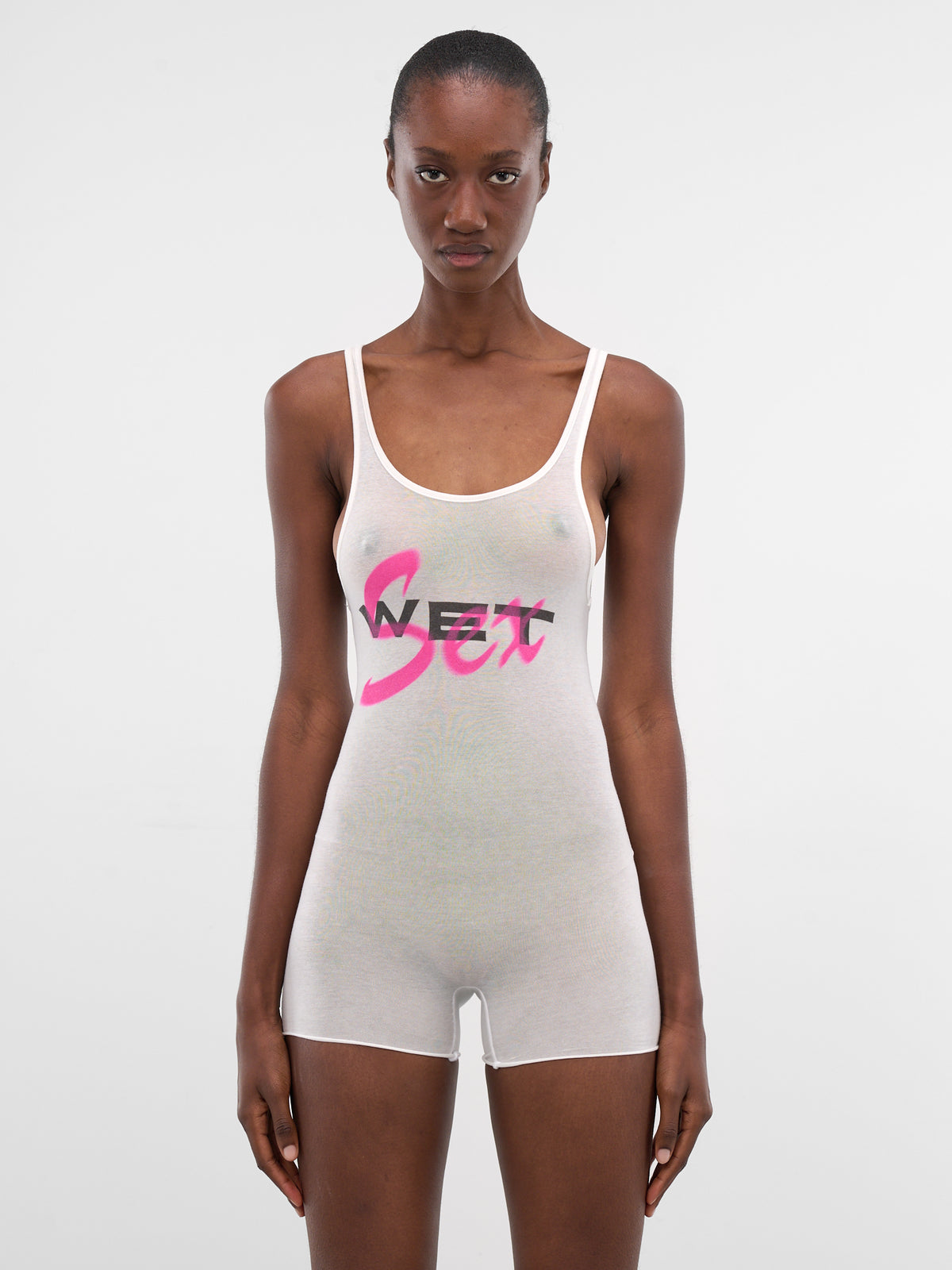 White Wet Sex Graphic Romper (WET-SEX-ROMPER-WHITE)