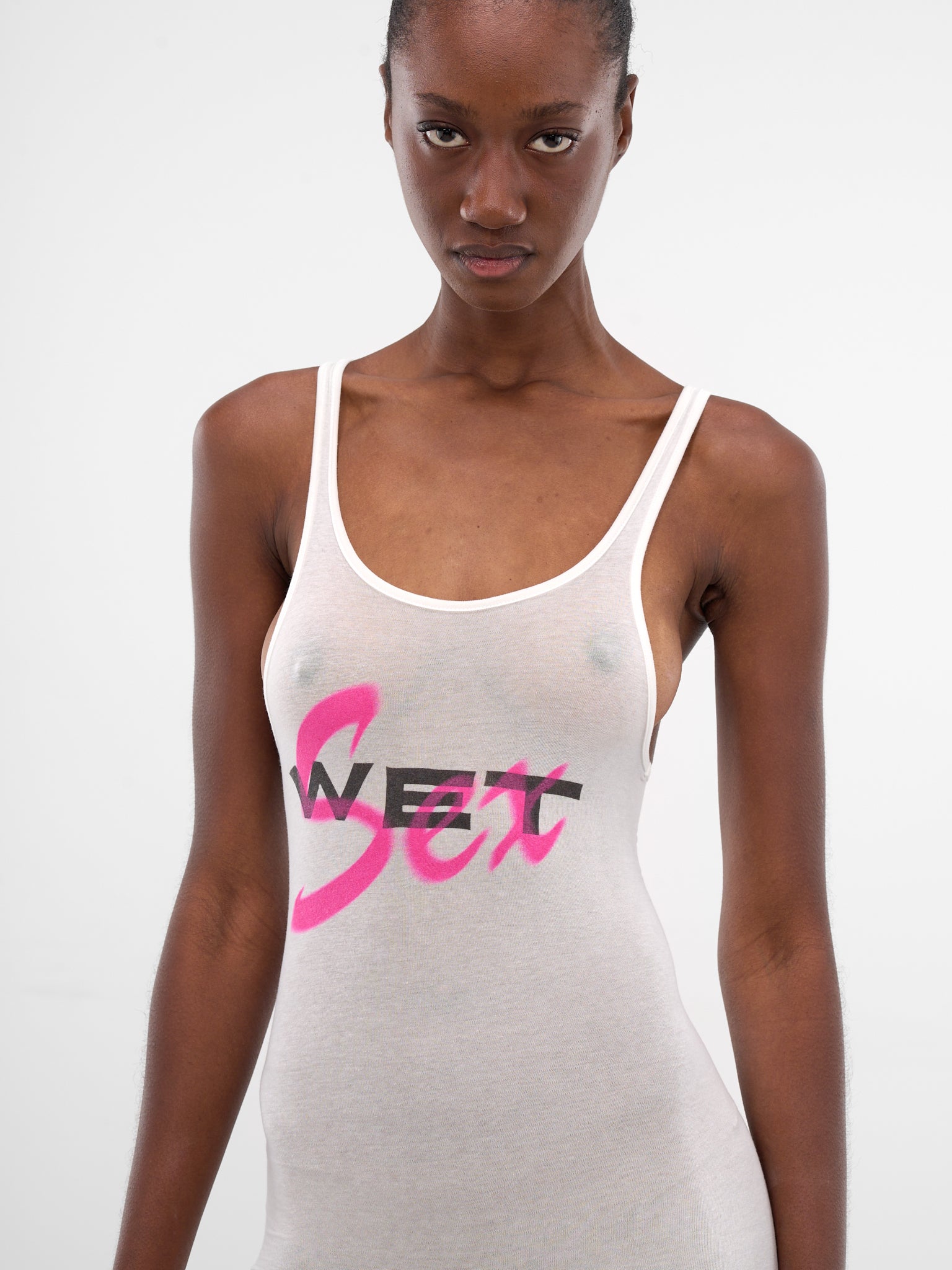 White Wet Sex Graphic Romper (WET-SEX-ROMPER-WHITE)