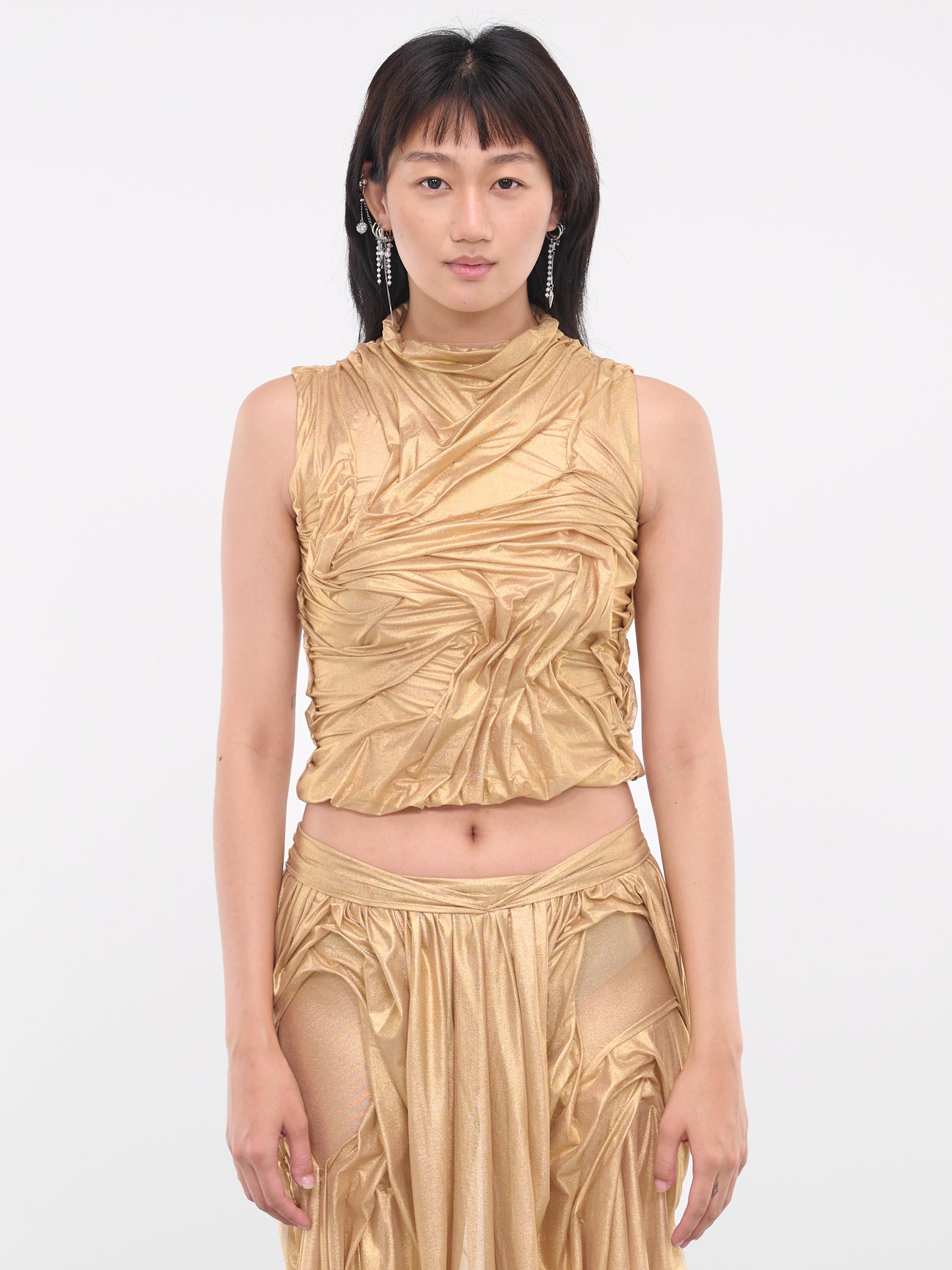 Wet Top (WETLOOK-HIGH-NECK-GOLD)