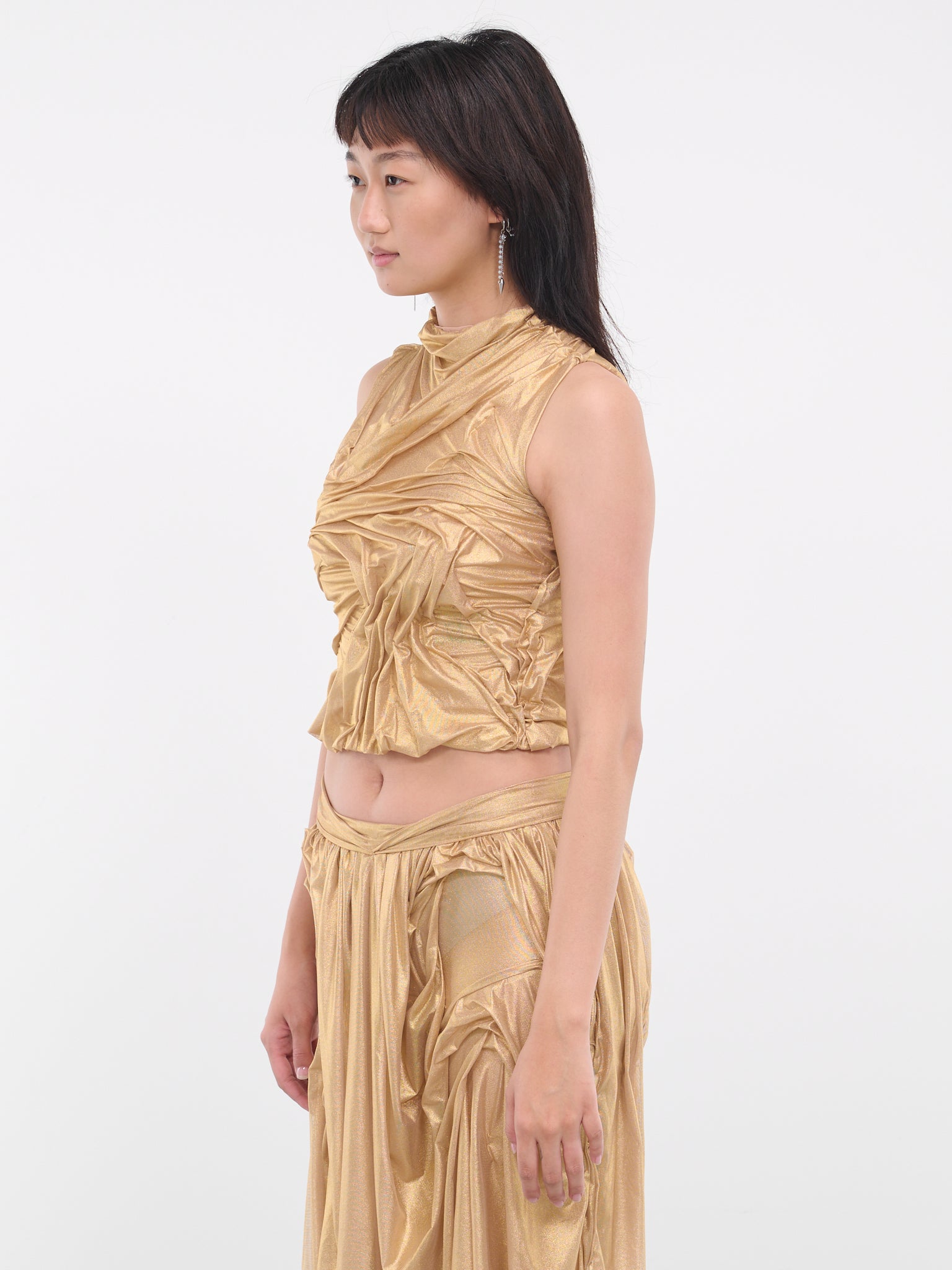 Wet Top (WETLOOK-HIGH-NECK-GOLD)