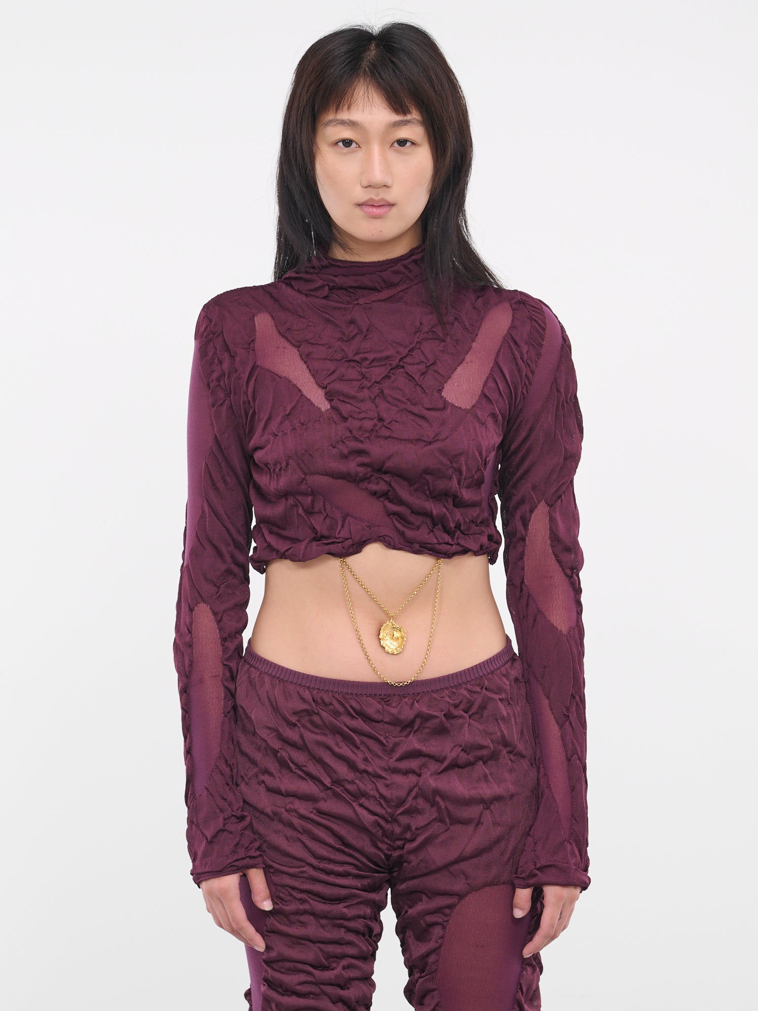 Wet Knit Top (WETLOOK-KNITTED-MAROON-PURPLE)