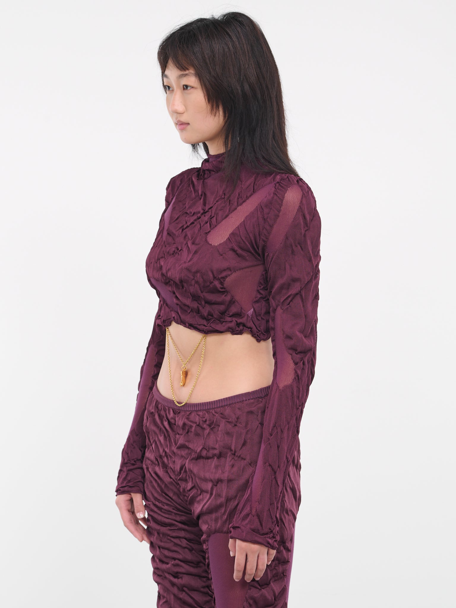 Wet Knit Top (WETLOOK-KNITTED-MAROON-PURPLE)