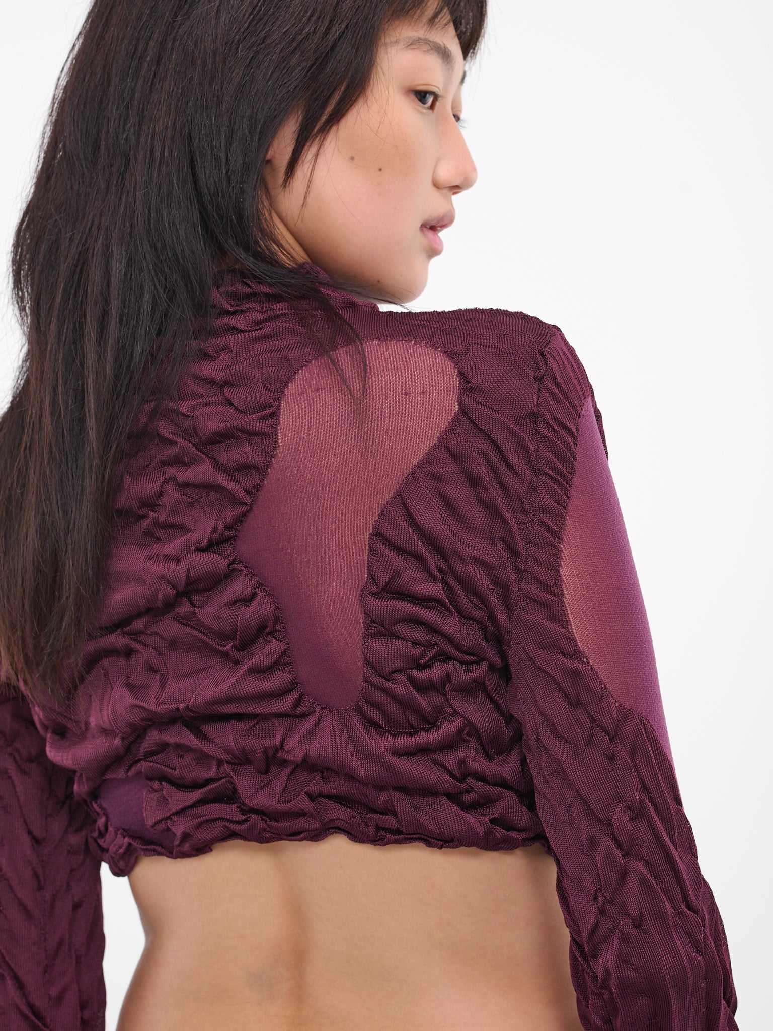 Wet Knit Top (WETLOOK-KNITTED-MAROON-PURPLE)