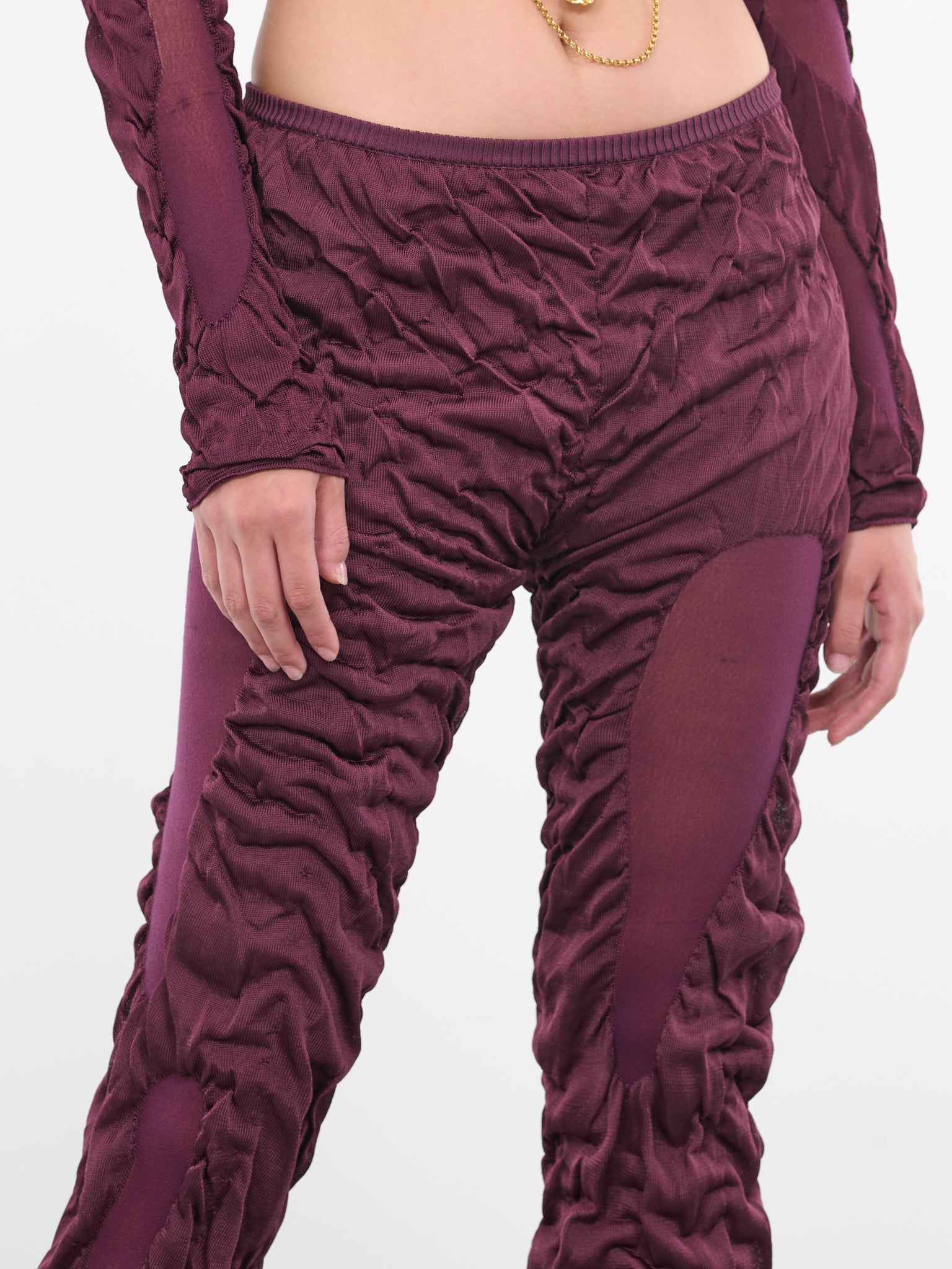 Wet Knit Trousers (WETLOOK-KNITTED-MAROON-PURPLE_