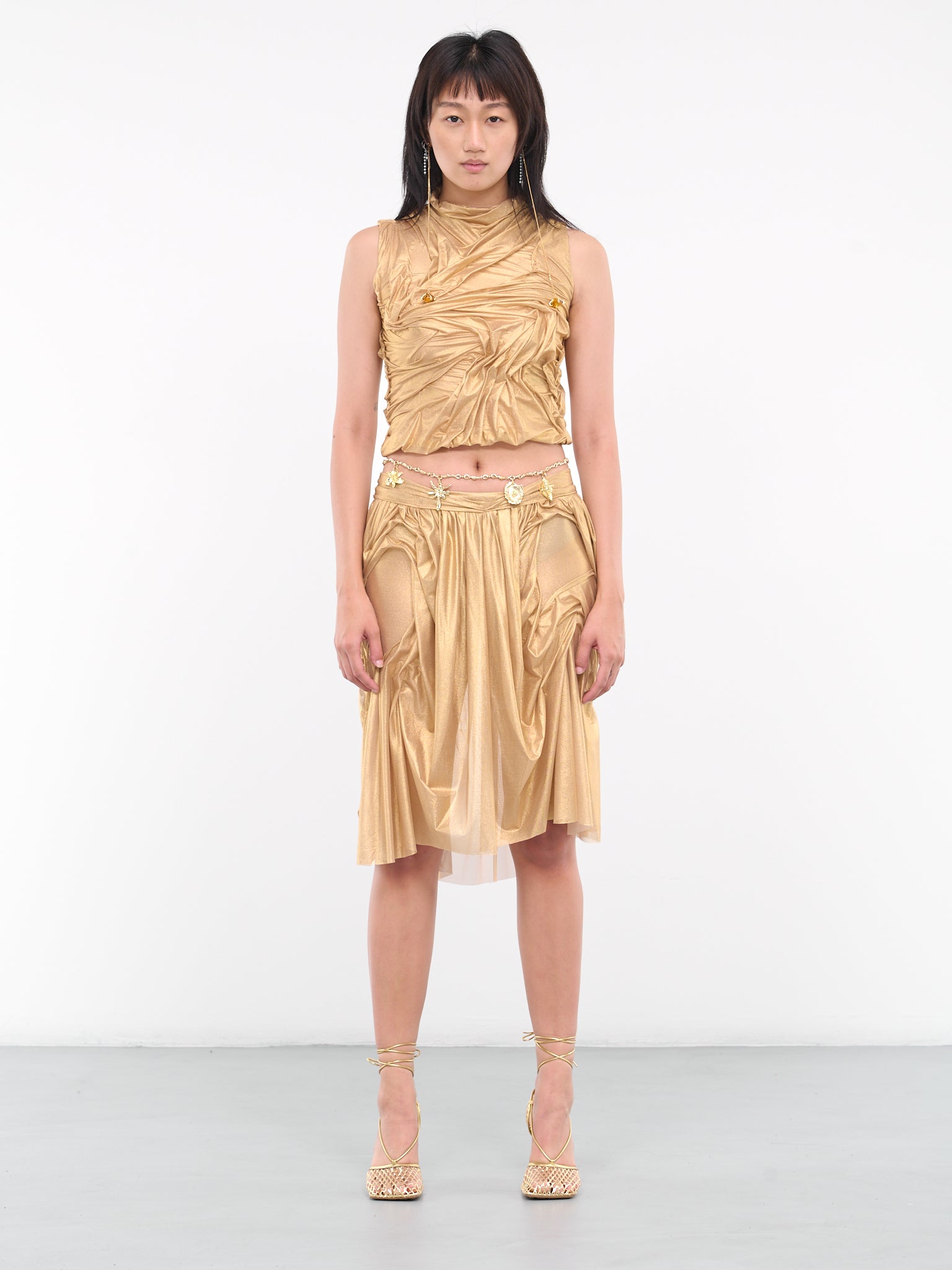 Wet Midi Skirt (WETLOOK-MIDI-GOLD)