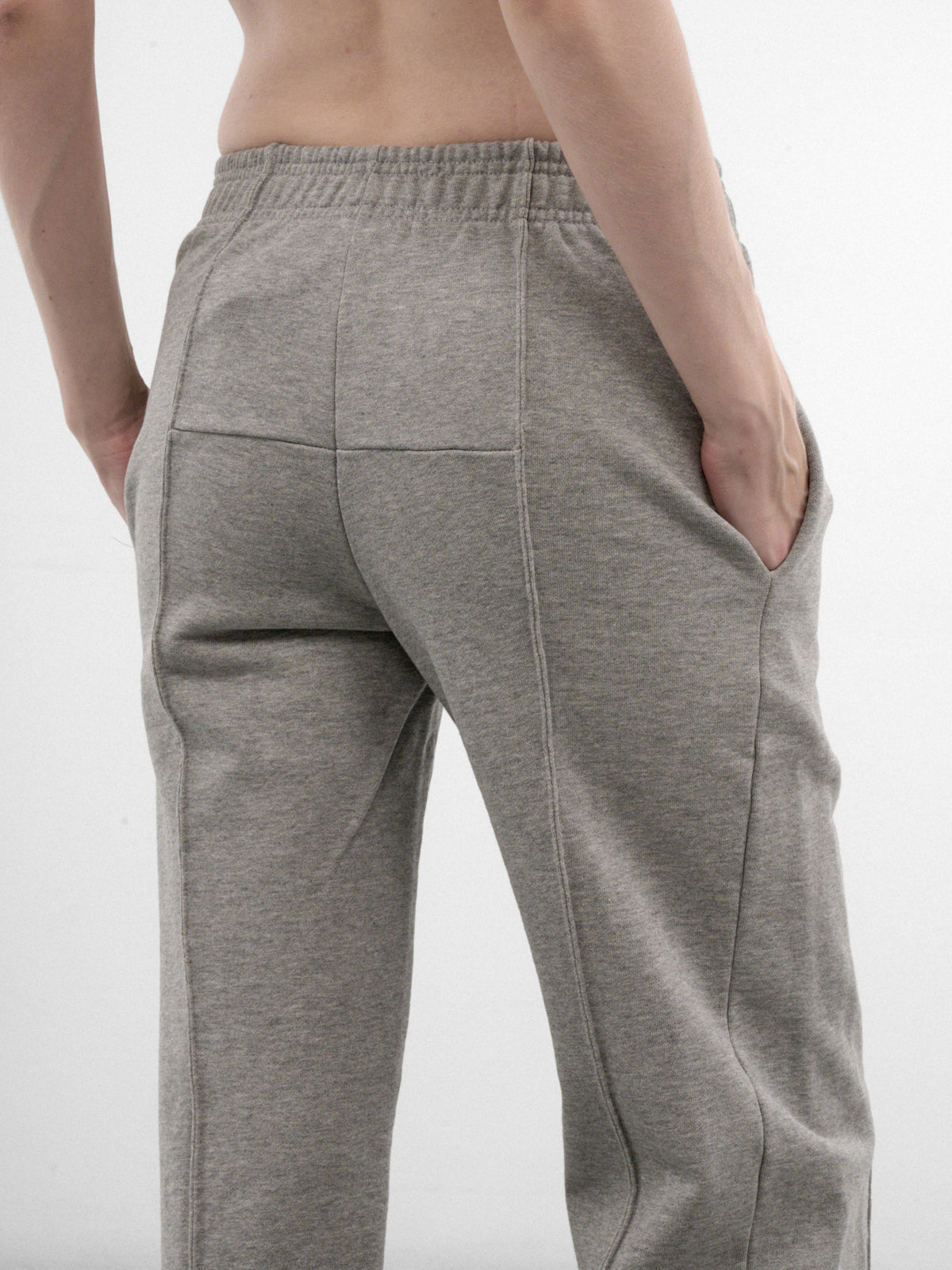 Gray Cotton Cut-Up Sweatpants (WH27SP224G-GREY-MELANGE)
