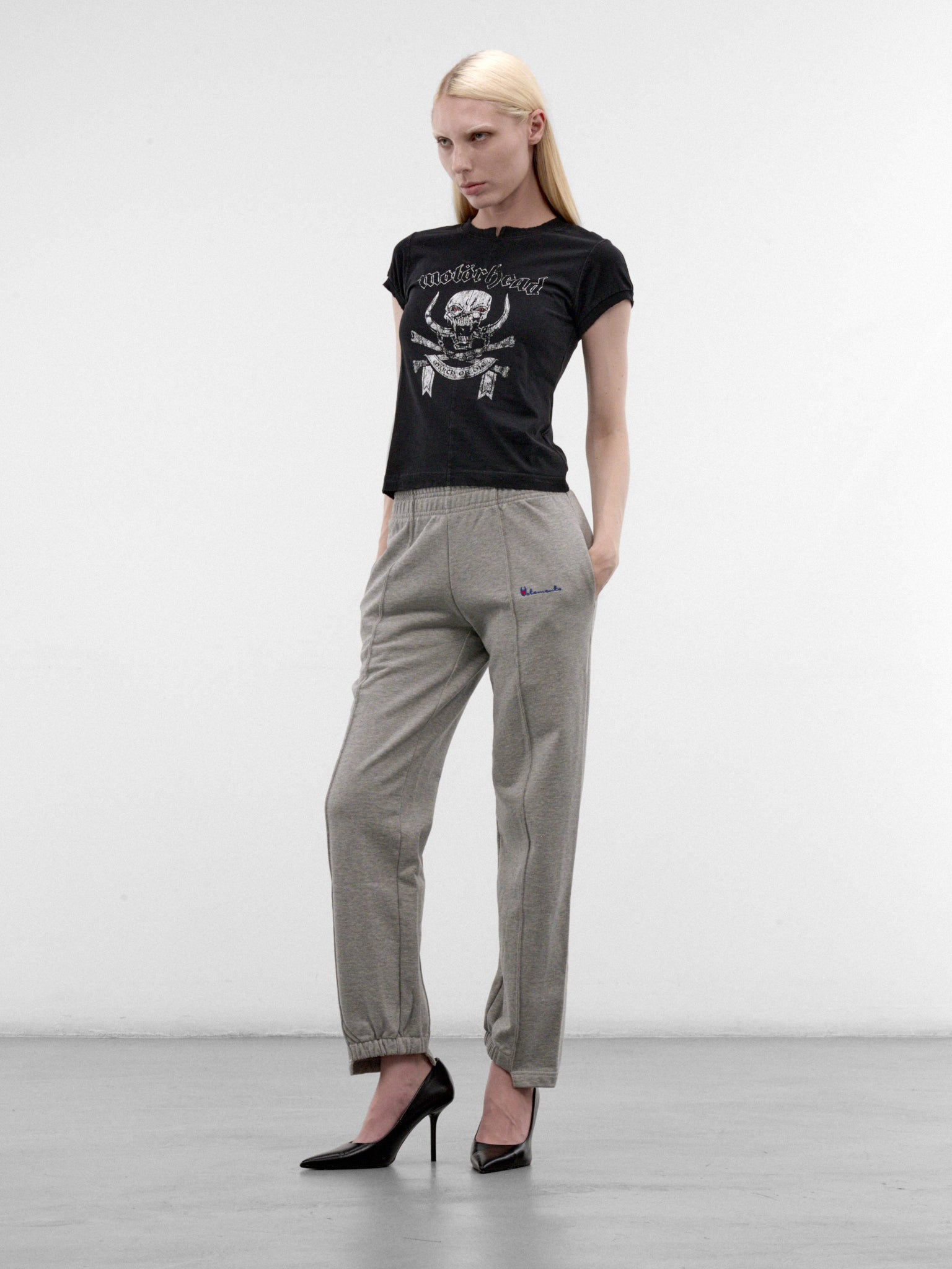Gray Cotton Cut-Up Sweatpants (WH27SP224G-GREY-MELANGE)