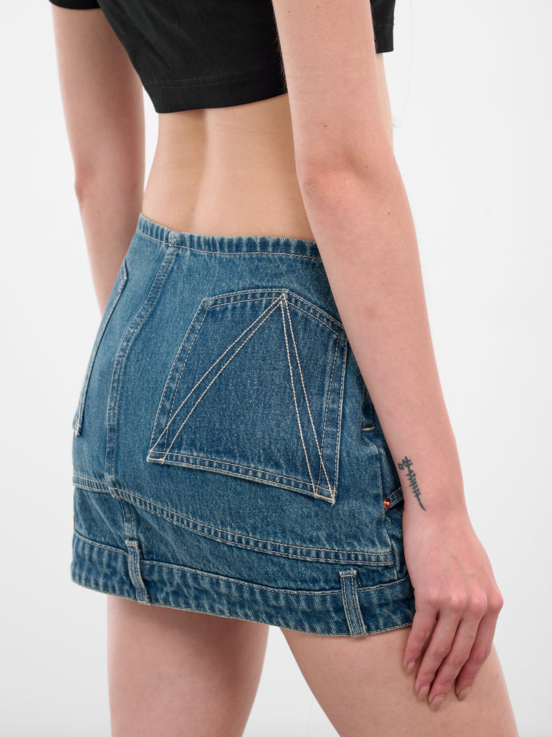 Blue Upside-Down Denim Mini Skirt (WH76DK007VB-VINTAGE-BLUE)