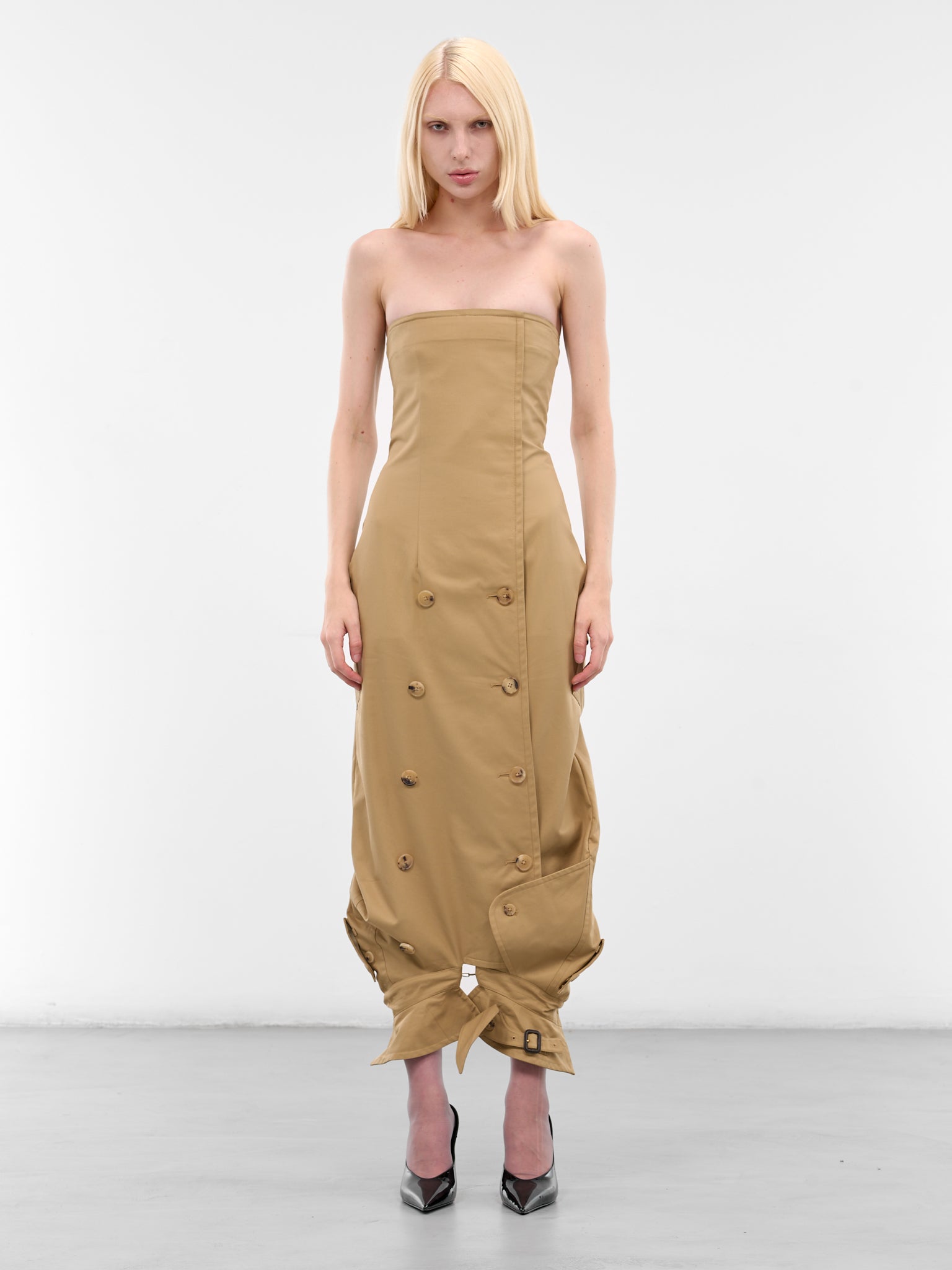 Beige Upside-Down Trench Dress (WH76TD005BE-BEIGE) Beige Upside-Down Trench Dress (WH76TD005BE-BEIGE)