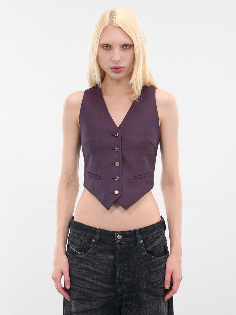 Bordeaux Wool Cropped Vest (WH76TG200X-BORDEAUX)