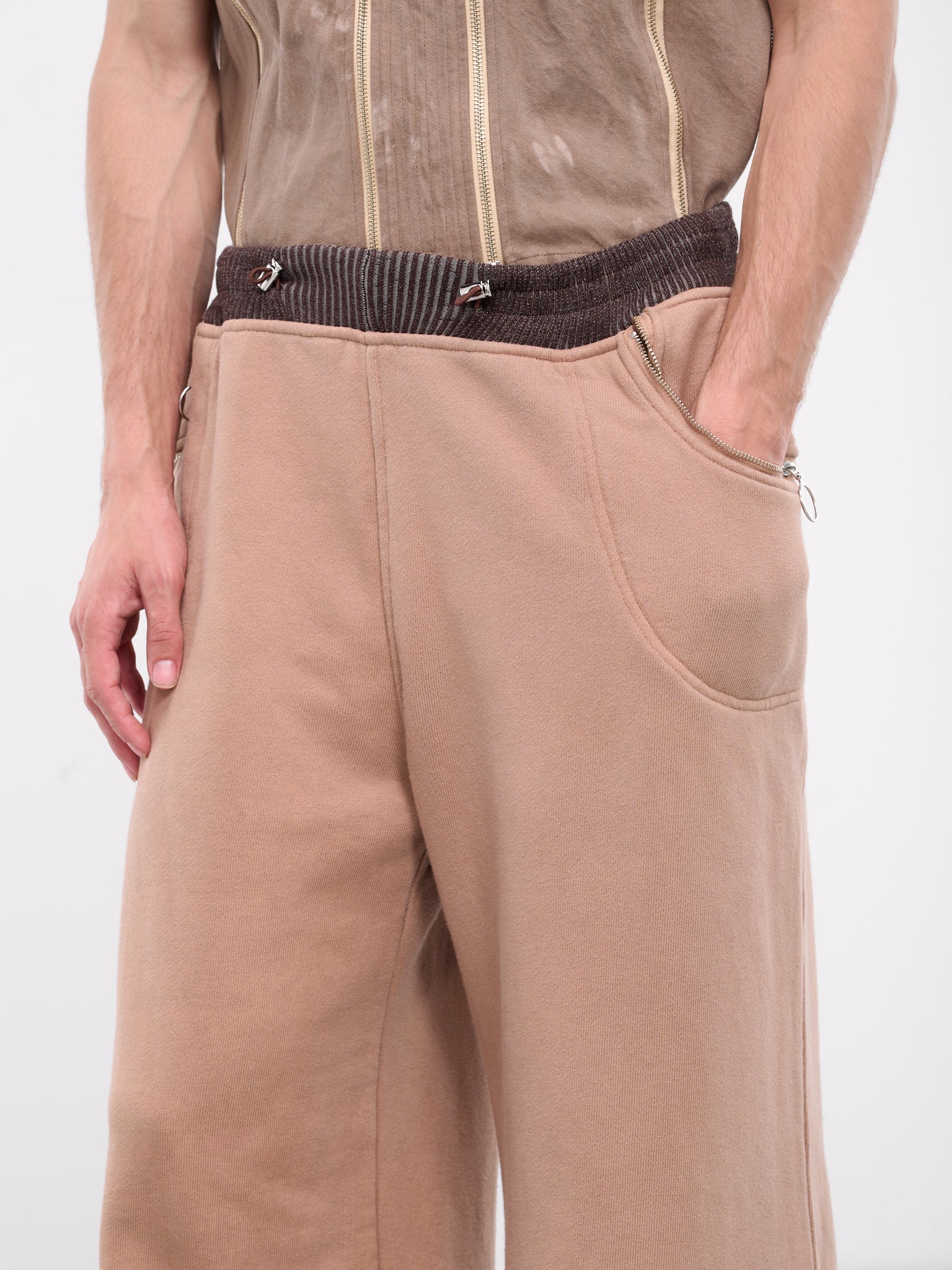 Wide Cut Jersey Trousers (WIDEJRSY-BROWN)