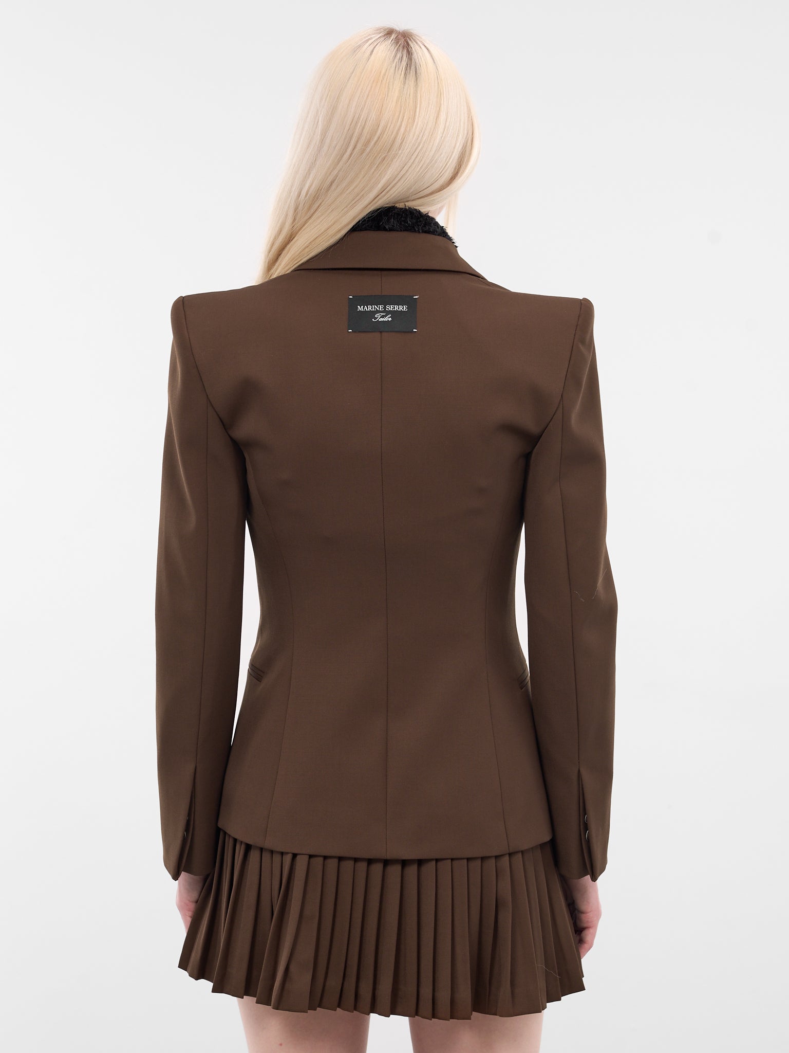 Brown Wool Tailored Blazer (WJA068ACWOV0071-BR30-BROWN)