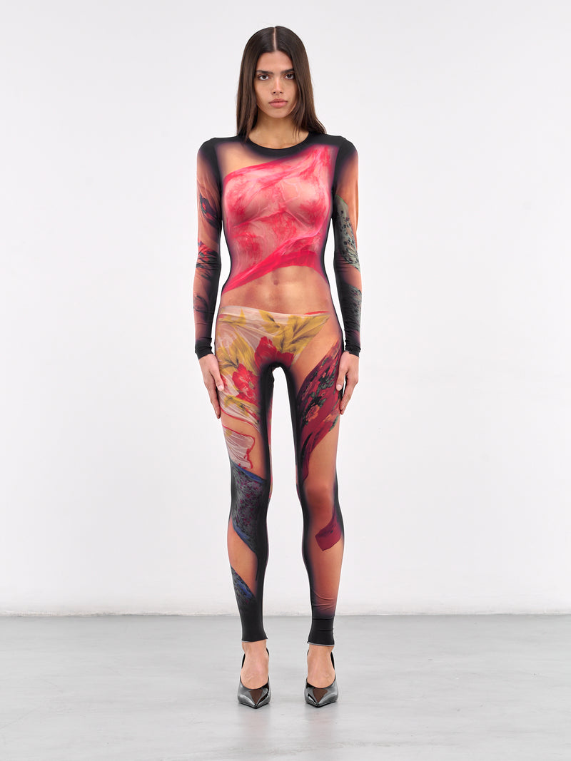 Trompe L'oeil Full Bodysuit (WJS002A-CJER0076-DARK-BEIGE)