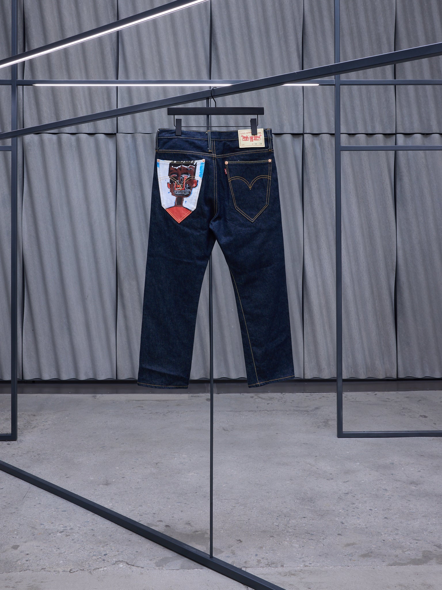 Basquiat Levi's Jeans (WK-P208-051-INDIGO-WHITE-BROWN)