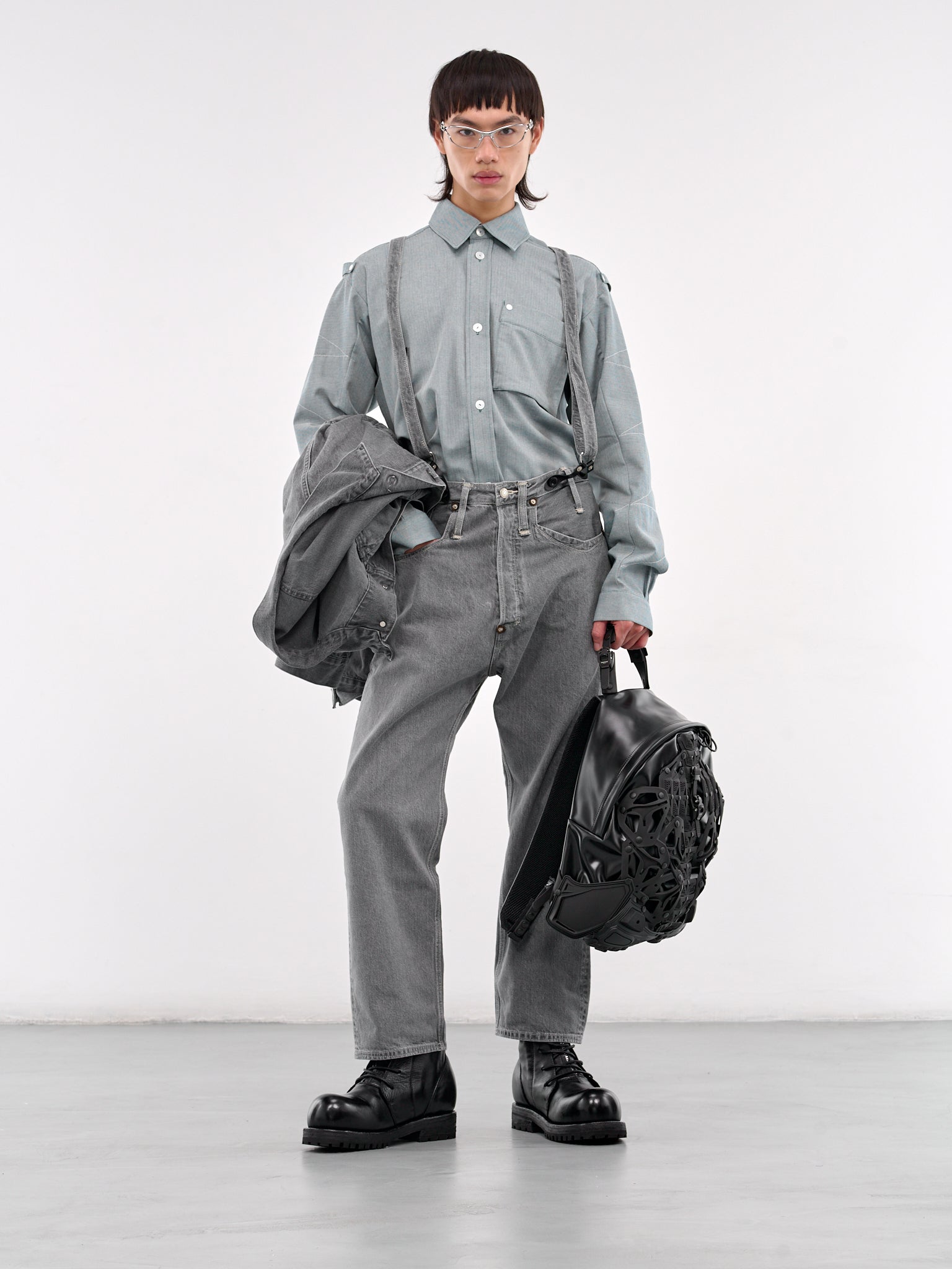 Suspender Jeans (WO-P201-GREY)