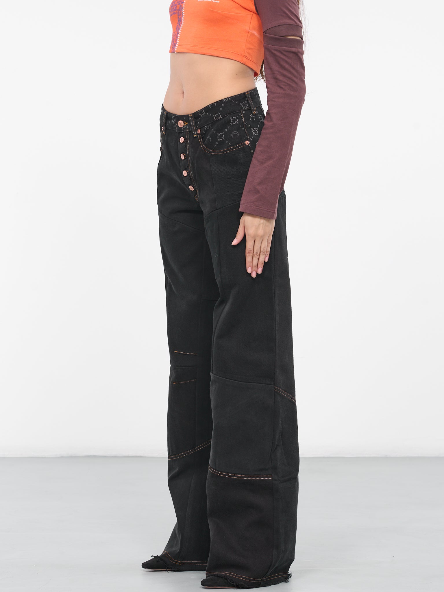 Regenerated Flare Denim Pants (WPA122-UDEN0005-BK99-BLACK)